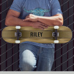 Add Name Initials, Metallic Gold Strips  Skateboar Skateboard<br><div class="desc">Add any name or initials you want on this great design - See my store for lots more personalised skateboard designs and Skateboard T-Shirts,  Hoodies,  Backpacks,  Blankets and more.</div>
