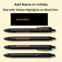 Add Name Initials Red + Yellow highlights on Black