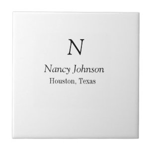 Add name letter name address City place add text Ceramic Tile