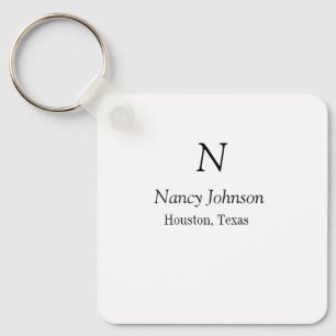 Add name letter name address City place add text Key Ring