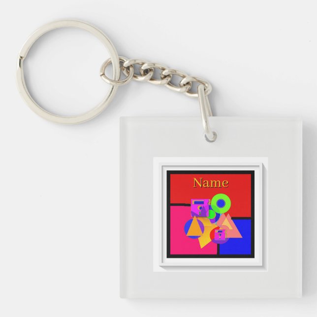 Add Name Media Memorabilia  Key Ring (Front)