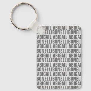 Add name minimalist bold modern grey chic key ring