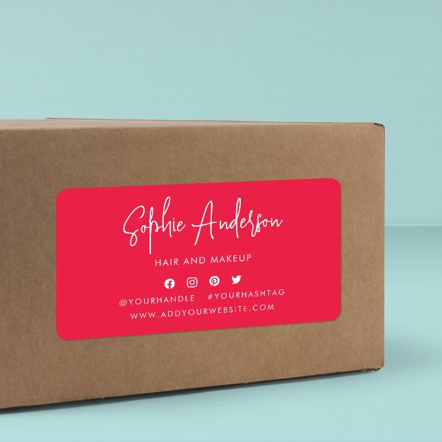 Add Name Modern Script Social Media Custom Colour Label (Creator Uploaded)