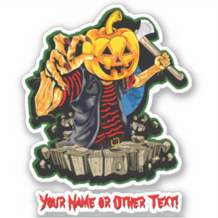 Add Name, Monster Pumpkin Head Axe Killer Zombie
