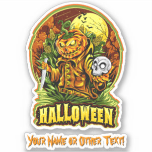 Add Name, Monster Pumpkin Knife Killer Skull Moon