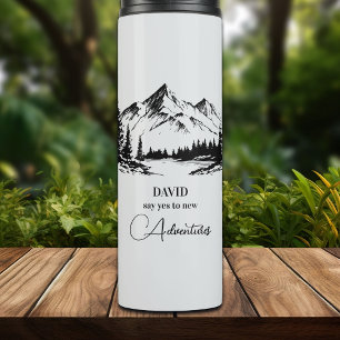 Add Name Mountains and Creek Thermal Tumbler