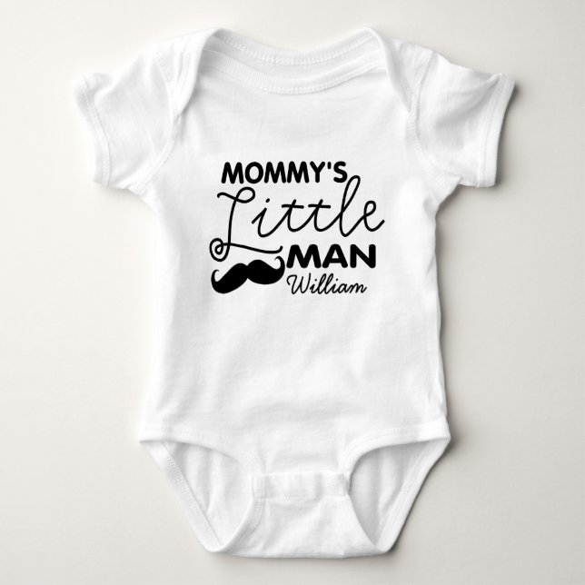 Add Name Mummy's Little Man Baby Bodysuit (Front)