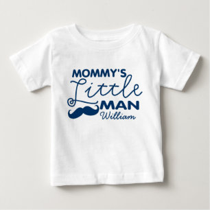 Add Name Mummy's Little Man Baby T-Shirt