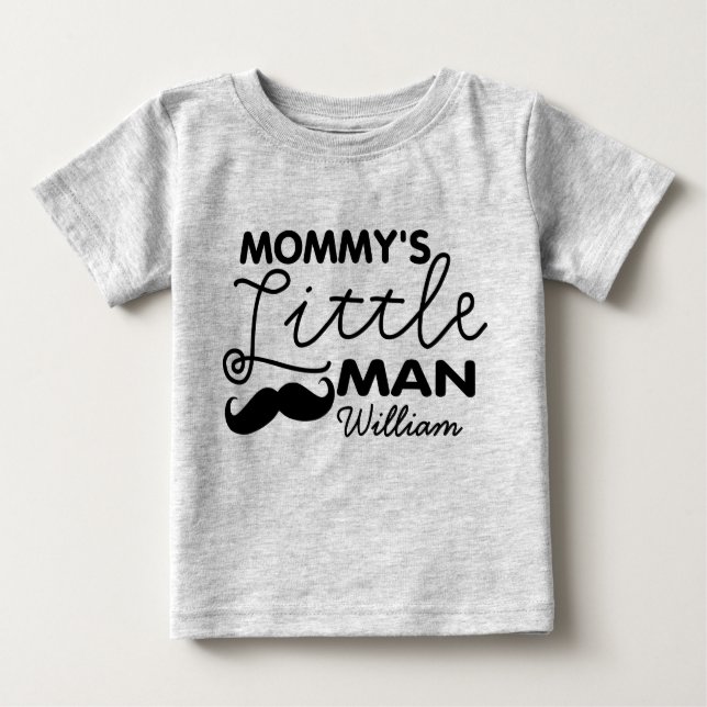 Add Name Mummy's Little Man Baby T-Shirt (Front)