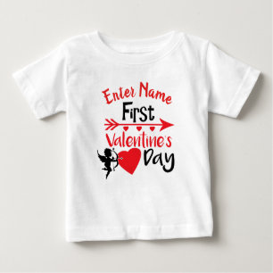 Add Name My First Valentines Day Outfit Baby T-Shirt