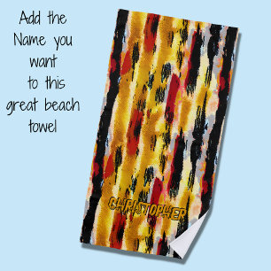 Add Name, Natural Tribal Browns Beach Towel