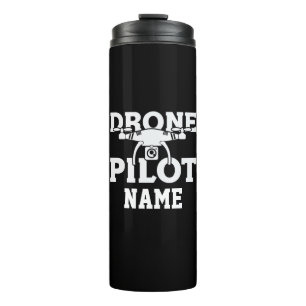 Add Name or Text Drone Pilot Thermal Tumbler