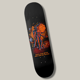 Add Name or Your Text - Lion Astronaut  SK8 Space  Skateboard