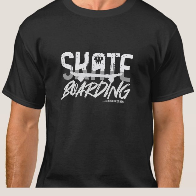 Add Name or Your Text - SKATE Boarding T-Shirt (Creator Uploaded)