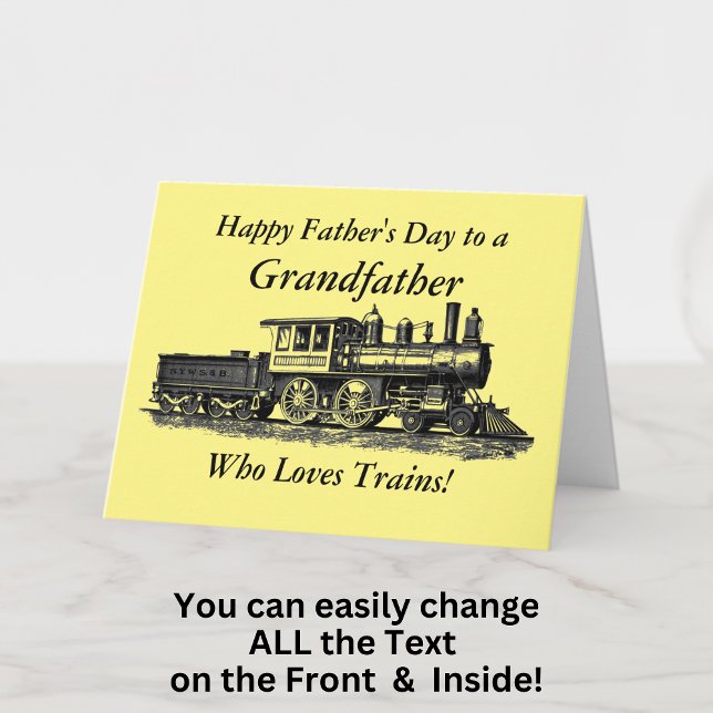 Add Name Personalise Railway Grand Father's Day Card (Creator Uploaded)