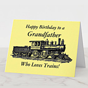Add Name Personalise Railway Grandfather Birthday Card