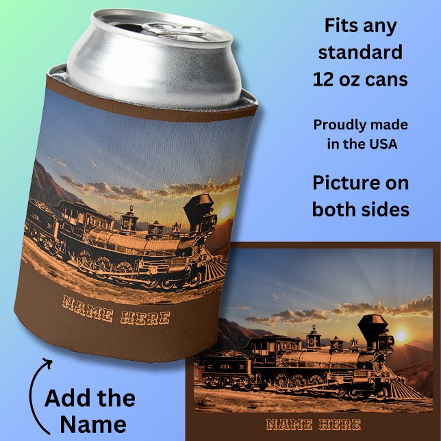 Add Name Personalise Steam Train CPRR 229 Can Cooler (Creator Uploaded)