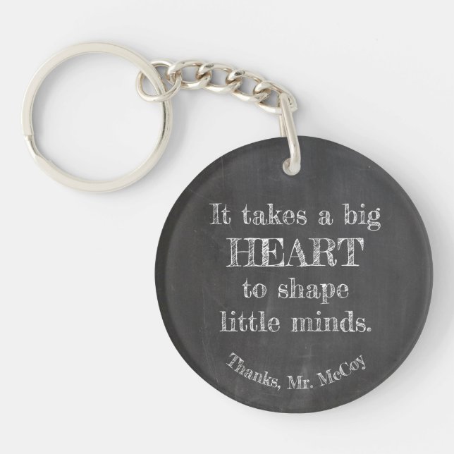 Add Name - Personalised Men's It Takes a Big Heart Key Ring (Front)
