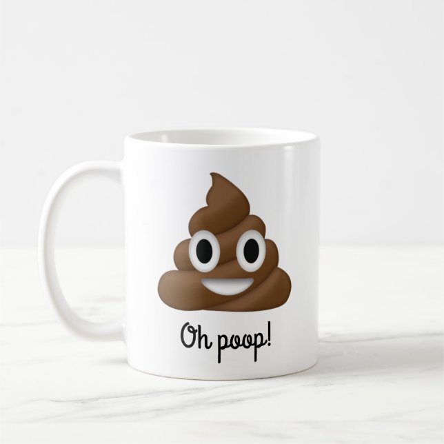 Add Name Personalised Oh Poop Coffee Mug (Left)