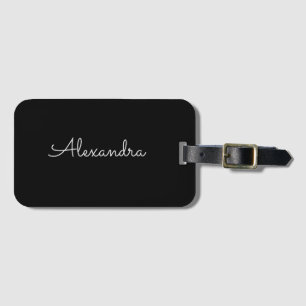 Add name Personalized black simple Luggage Tag
