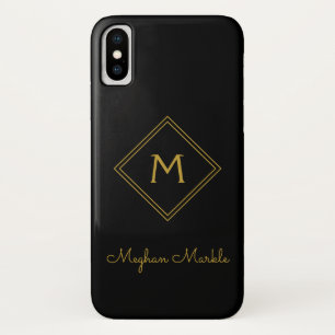 Add name Personalized Modern Elegant Simple Gold iPhone X Case