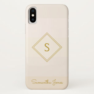 Add name Personalized Modern Elegant Simple Gold iPhone X Case