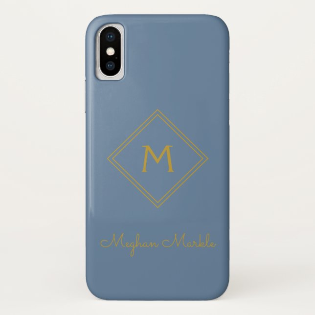 Add name Personalized Modern Elegant Simple Gold Case-Mate iPhone Case (Back)