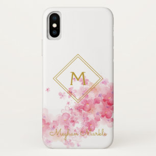 Add name Personalized Modern Simple Cute Floral iPhone X Case