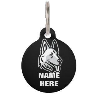 Add Name Phone Etc German Shepherd GSD Black White Pet Tag