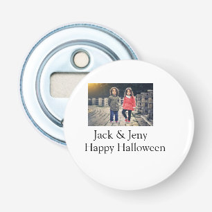 add name photo text Halloween kids girl boy Bottle Opener