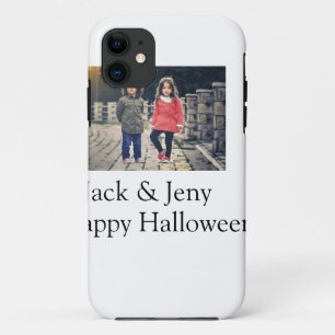add name photo text Halloween kids girl boy iPhone 11 Case