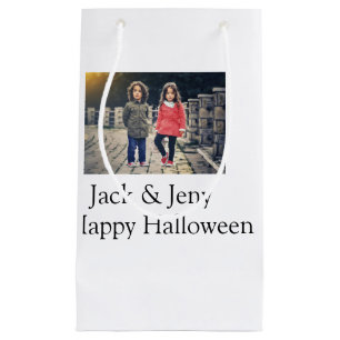 add name photo text Halloween kids girl boy Small Gift Bag