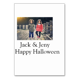 add name photo text Halloween kids girl boy Table Number