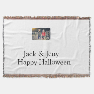 add name photo text Halloween kids girl boy Throw Blanket