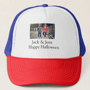 add name photo text Halloween kids girl boy Trucker Hat