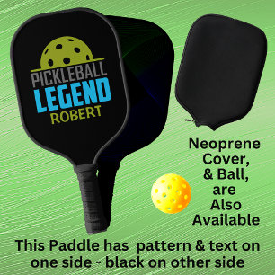 Add Name, Pickleball Legend Yellow Green Blue  Pickleball Paddle