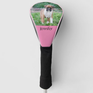 Add Name Pink Personalised Dog Golf Club Head Cover
