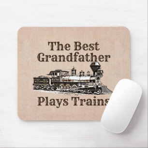 Add Name Plays Steam Train Grandpa Grandfather   Mouse Pad