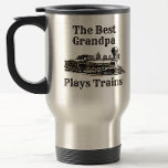 Add Name Plays Steam Train Grandpa Grandfather   Travel Mug<br><div class="desc">Add Grandfather (or any other relative) to this great Steam Train Design - See my store for lots more train gifts.</div>