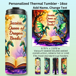 Add Name Queen of Dragon Books Thermal Tumbler