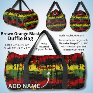 Add Name, Red Yellow Green Black Paint Dripping Duffle Bag