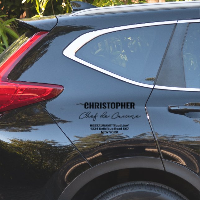Add Name Restaurant Chef de Cuisine (Car Side)