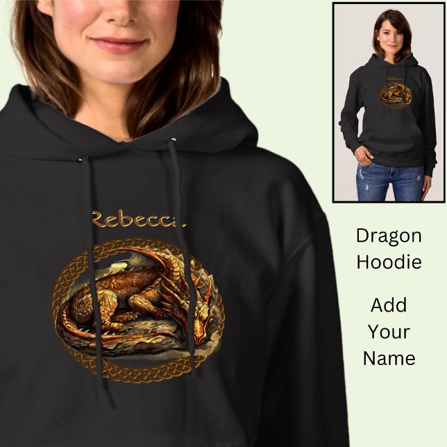 Add Name Resting Brown Dragon  Hoodie (Creator Uploaded)
