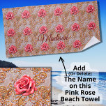Add Name, Rose Gold Lace Roses  Beach Towel<br><div class="desc">Rose Gold Lace Roses  - -  see more great designs in my store.</div>
