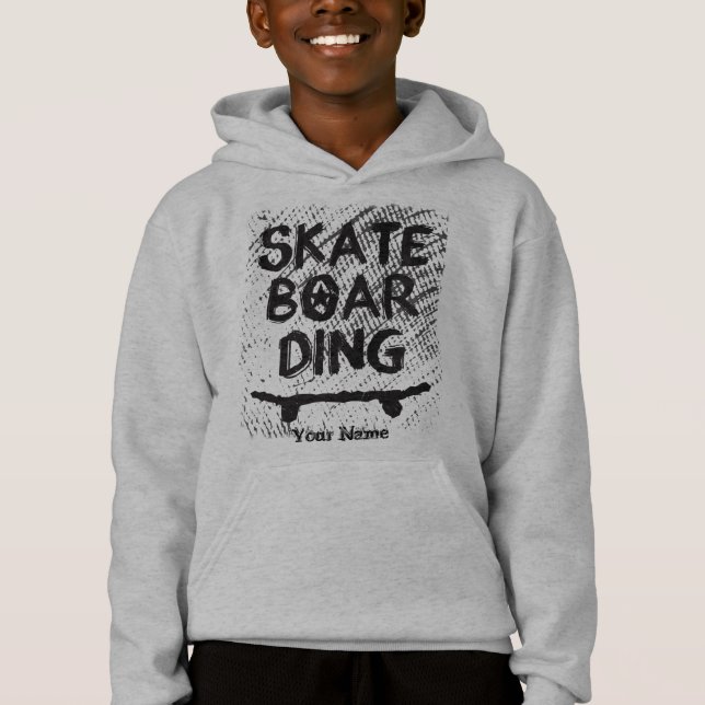 Add Name Scratched Skateboarding                   (Front)