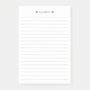 Add Name Simple Serif Font with Lines Grey Post-it Notes