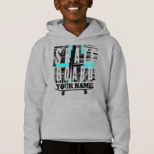 Add Name Skateboard Text Distressed Hoodie