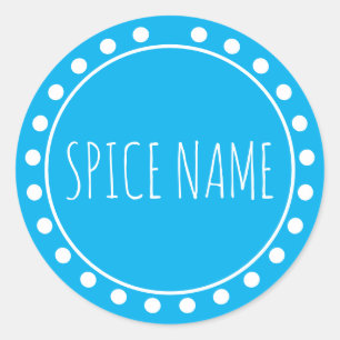 Add Name Spice Jar Label Teal