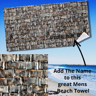 Add Name, Steel Metal Grungy Wall Panels  Beach Towel