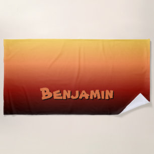 Add Name, Sunset Colours Gradient Beach Towel